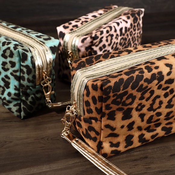 Bellanblue Handbags - Leopard print Make up bag - CAMEL